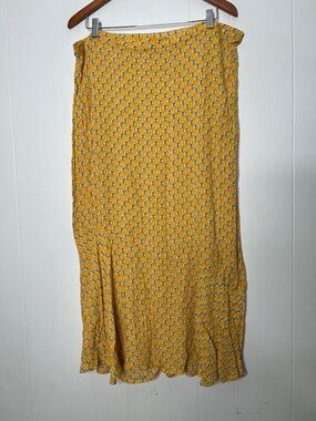 RHODE x Target Yellow Floral Maxi Skirt with Subtle Ruffle Elastic Waist XXL